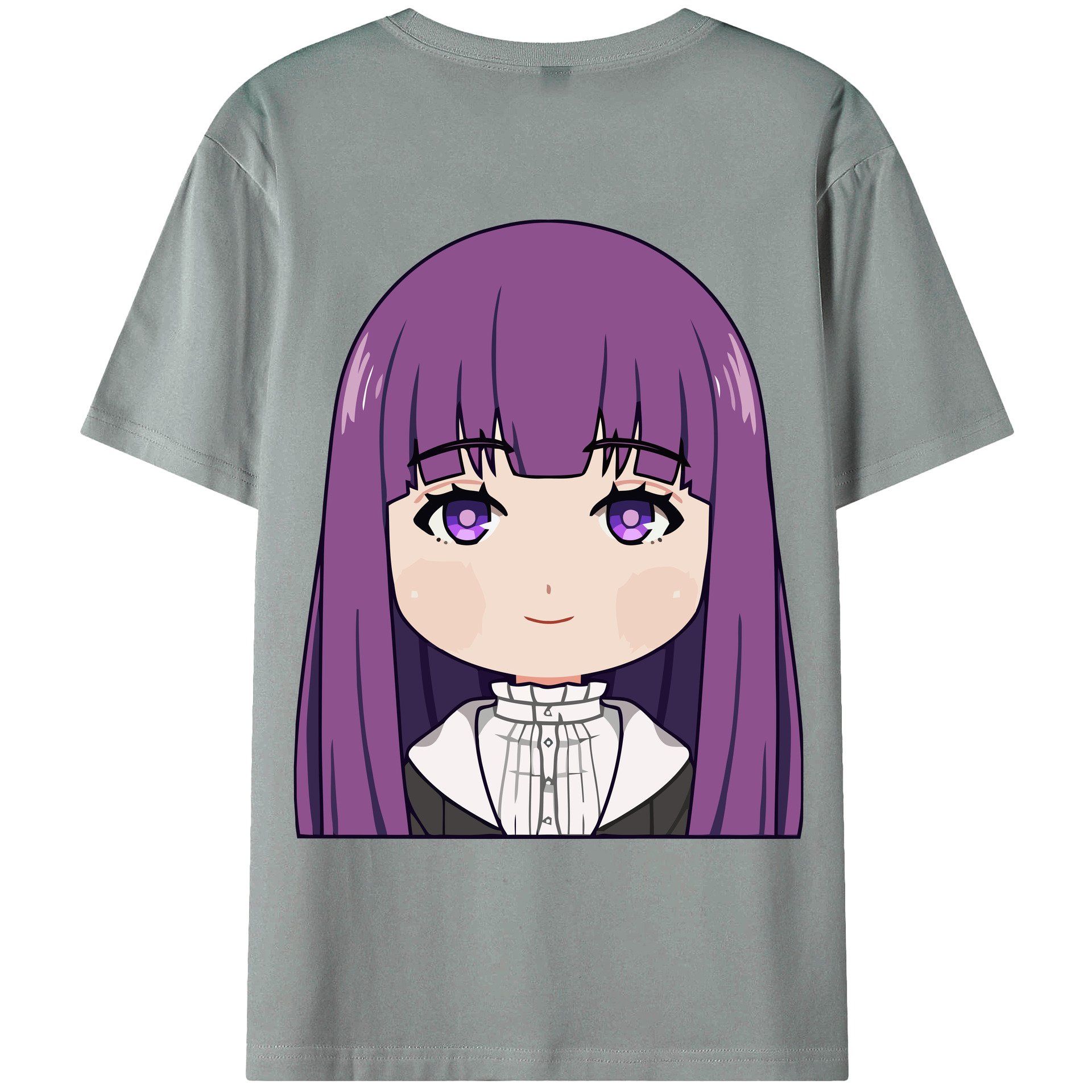 （画像用） 葬送のフリーレン Frieren 綿100％ メンズ半袖Tシャツ（バックプリント） 通気性